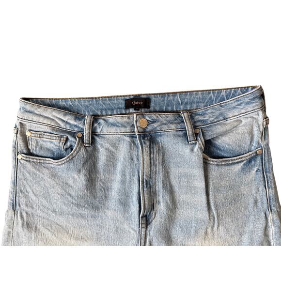 Quince Cropped Wide-Leg Denim Jeans in Light Blue Size 32 - Picture 2 of 7